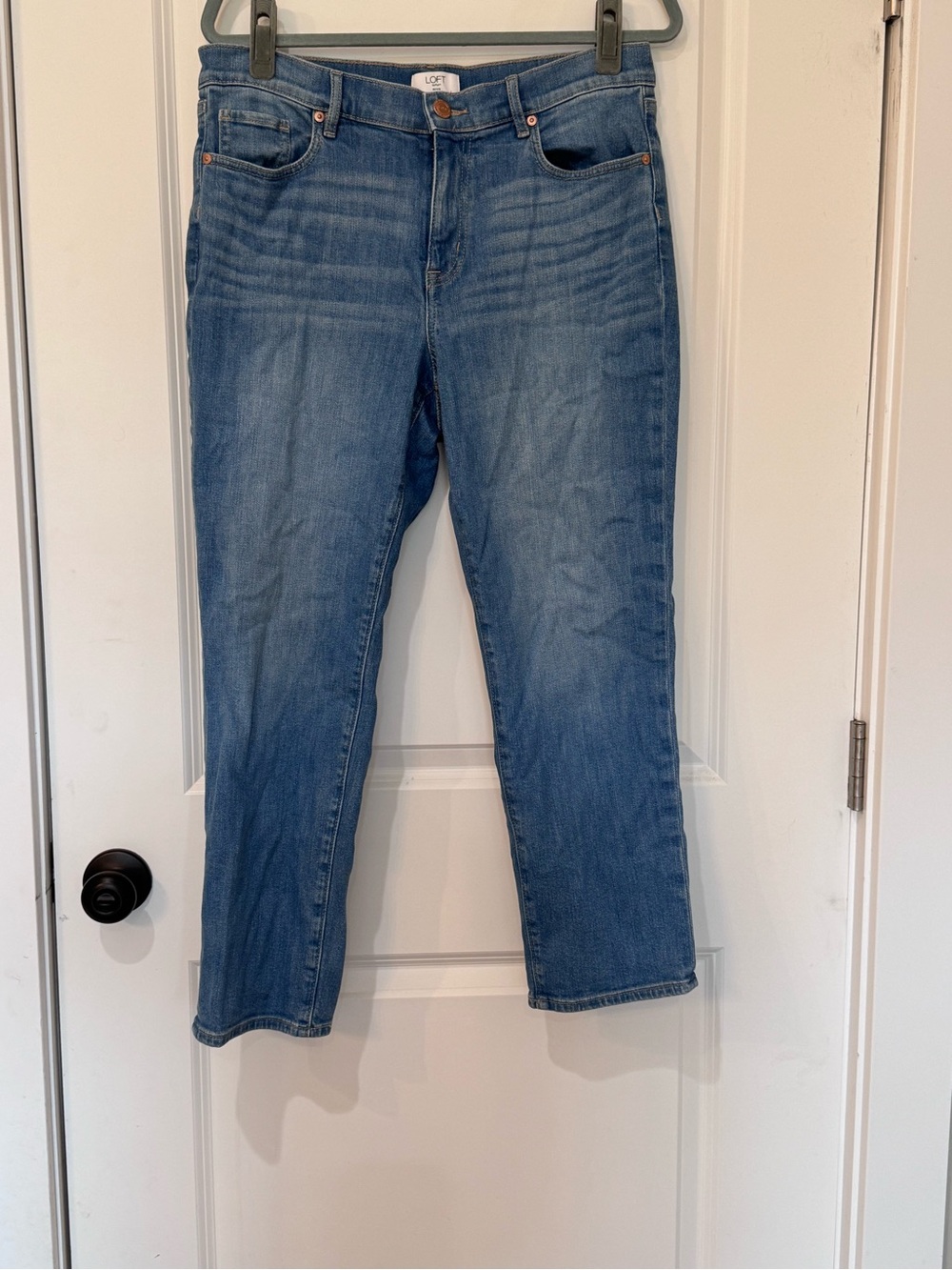 LOFT Women's Light-Mid Blue Straight Leg Jeans